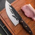 couteau japonais huusk, couteau à désosser forgé à la main professionnel, couperet, couteau de cuisine tranchant (pointu)-2