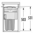 Panier à linge encastrable 33L Hailo Laundry Carrier 450-2