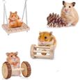 12 PCS Petits animaux de compagnie Jouet à croquer pin naturel en bois molaire jouet pour hamster chinchilla-2