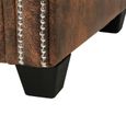COCO Canapé Chesterfield en forme de L Cuir daim synthétique cuir suédé artificiel+cadre en bois Marron 200x140x73cm 9375297760175-2