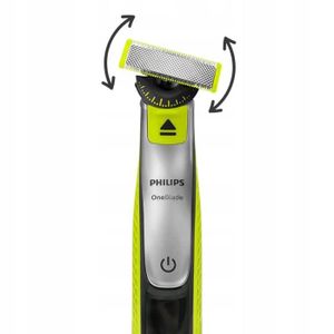 Philips OneBlade Sabot + 2 Grilles Corps Et Zones Sensibles - 1 Lame Offerte, Vert, Sur Batterie