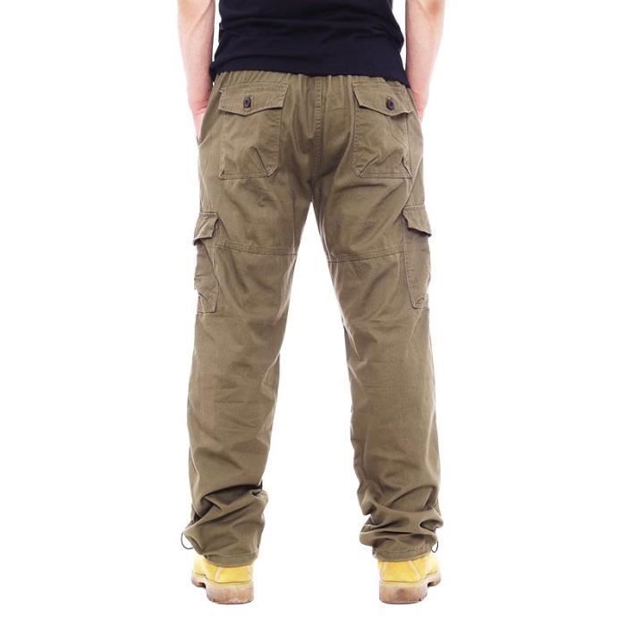Pantalon Cargo Homme 6 Poches - Coton Respirant, Coupe Droite, Bas Ajustables, Idéal Randonnée Et Quotidien - 4