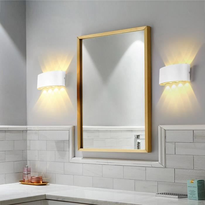 2x Applique Murale LED 8W Noir URHRHU - Intérieur Extérieur IP65 Lumière Chaude 3000K Carrée