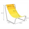 Chaise de plage pliante - SPRINGOS - Jaune - Cadre en métal - Charge maximale 90 kg - Sac de transport inclus-3