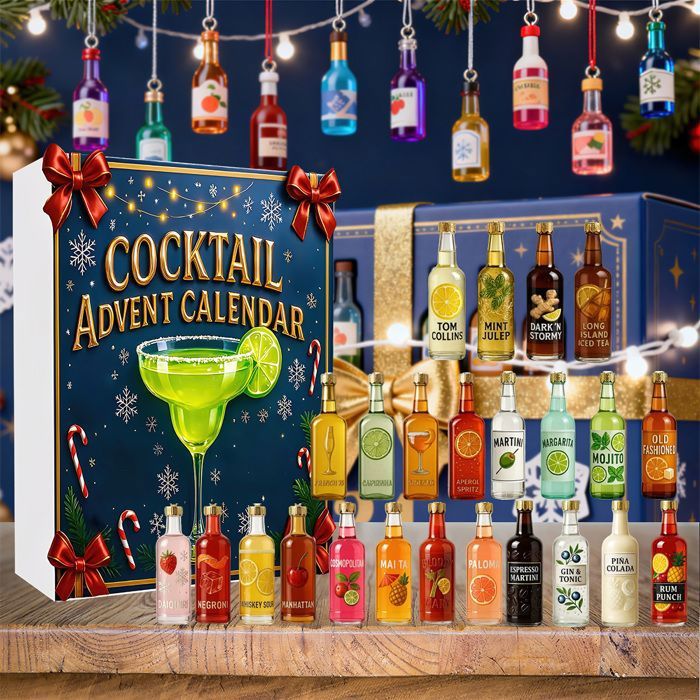 Calendrier De L'Avent Cocktail 2025-24 Jours Décoration Noël Acrylique
