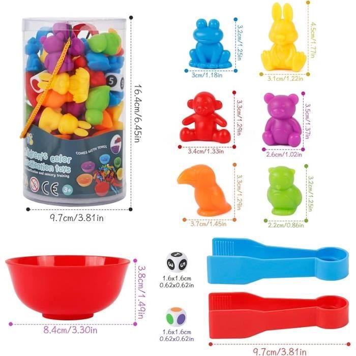 Jouet Educatif - Montessori - Jeu de Tri Motricité Fine - Animaux Ferme - 36 Pièces - Couleurs Vives Jouet Educatif - Montessori - Jeu de Tri Motricité Fine - Animaux Ferme - 36 Pièces - Couleurs Vives
