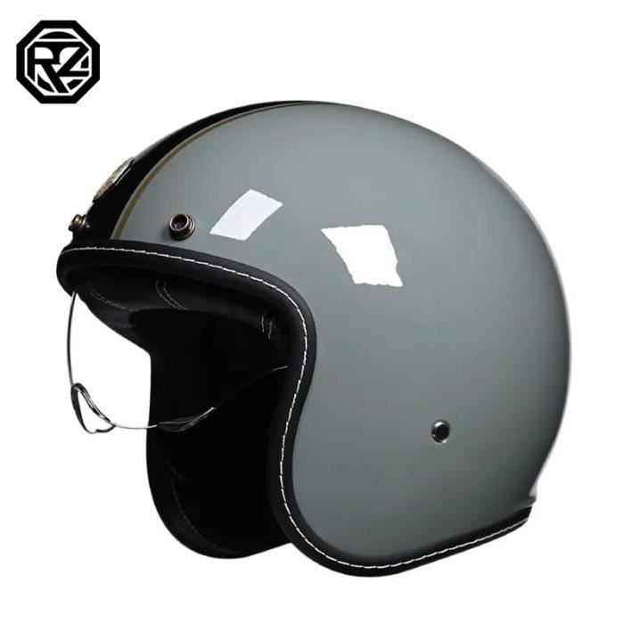 Casque Moto Ouvert Vintage ECE Approuvé - Demi-casque Rétro Pour Scooter Et Chopper, Avec Visière Solaire Intégrée, Doublure Amovible - 12