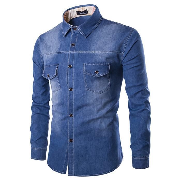Chemise Pioneer Bleu Denim Taille L - Manches Longues, Neuve Sans étiquettes