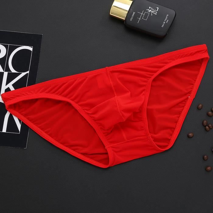 Lot De 4 Slips String Pour Hommes En Soie Glacée - Taille Basse, Confort été, élastique Doux (95% Polyamide 5% élasthanne)