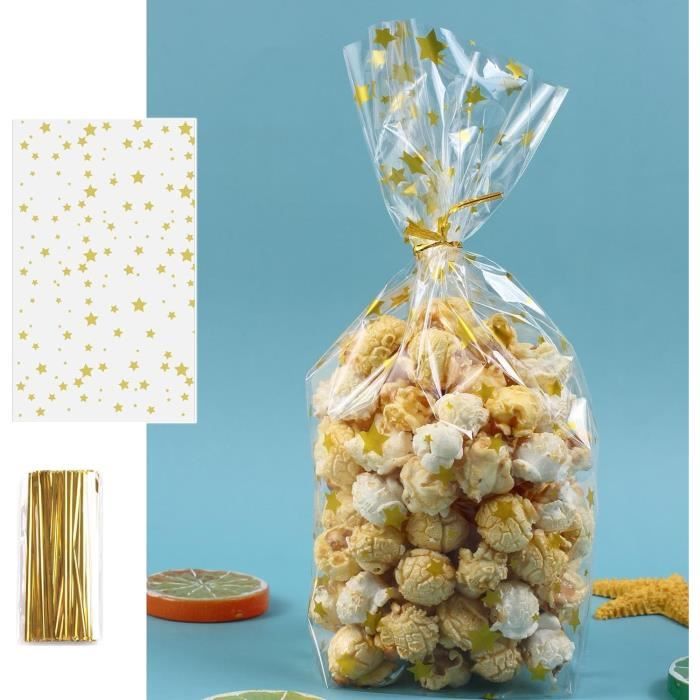 Flimflim Sacs Cellophane pour Format A5, 16x23 cm 100pcs Sachet Plastique Transparent, Sachet Plastique pour Biscuits Confiserie Anniversaire Noel Cadeaux DIY