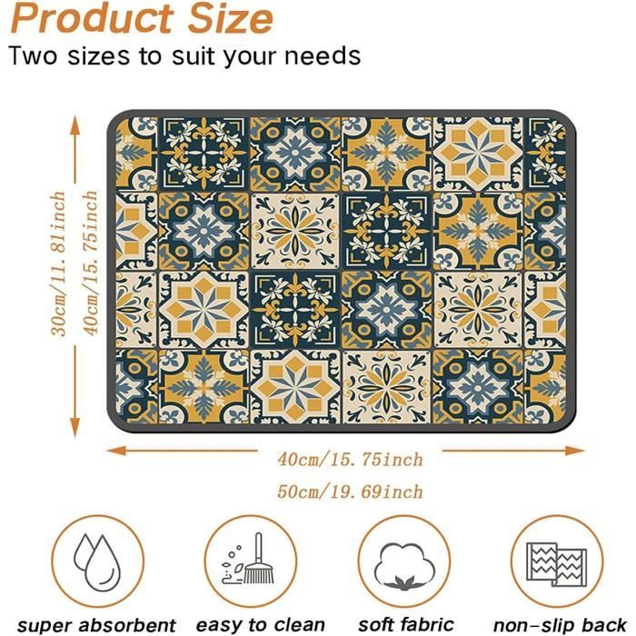 Tapis Egouttoir Vaisselle en Terre de Diatomées, Tapis Machine a