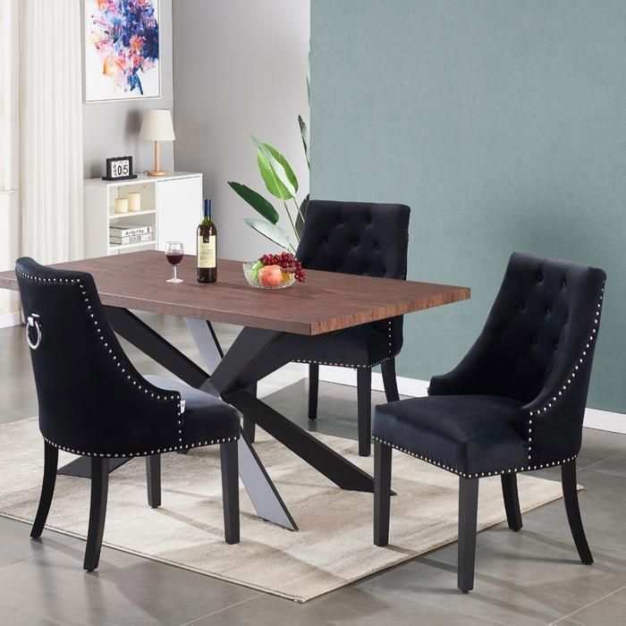 SEPNINE chaises de Salle à Manger Modernes en Velours - avec Pieds en métal doré - pour Salle à Manger, Cuisine, Le Salon (Lot de 2, Gris
