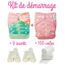 Kit rose pastel Maman et bb Nature Pack de d/émarrage Couches lavables insert et voiles de protection