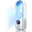 Mini climatiseur, mobile sans évacuation, silencieux, d'humidification, 6 vitesses, USB-C, Convient pour les voyages, bureau, Blanc