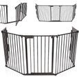 Barrière de sécurité Grille de protection cheminée Enfant Parc Bebe métal pliable avec 1 Porte et 4 Element-0