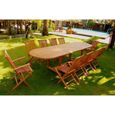 Kajang : Salon de jardin Teck massif 10 personnes - Table ovale + 8 chaises + 2 fauteuils-0