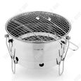 TD® Petit barbecue grill extérieur en acier inoxydable portable barbecue grill net camping pique-nique pliant poêle à charbon-0