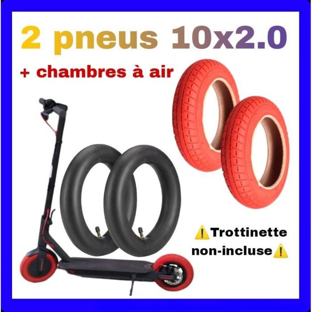 2 Pneus Trottinette Xiaomi M365/Pro - 8.5x2 Pouces Avec Chambres à Air Et Leviers - Anti-dérapants Et Résistants