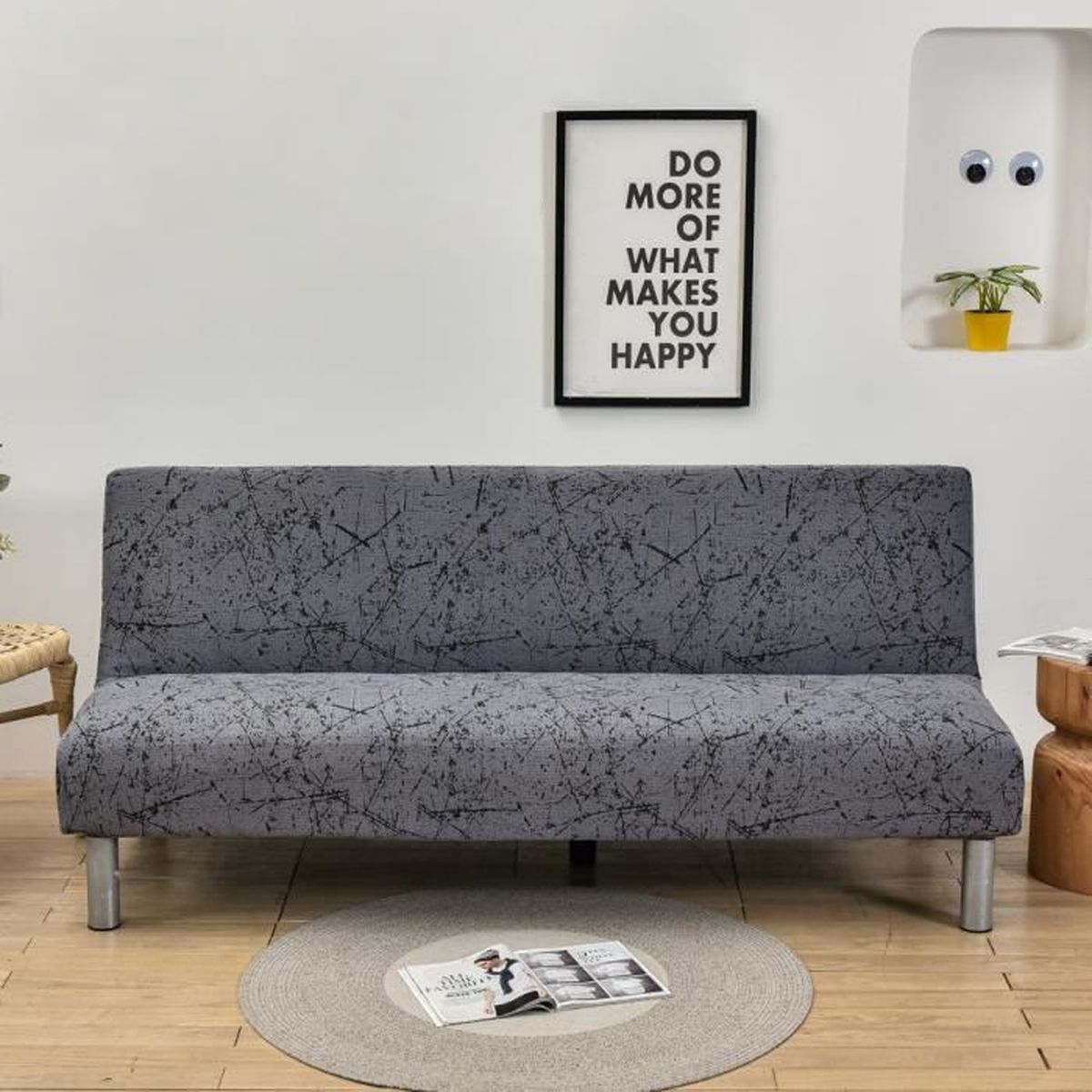 Housse De Canapé Extensible Sans Accoudoirs 160-190 Cm – Imperméable, Antidérapante Et Lavable En Machine
