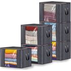 BRAND 6 Sac de Rangement Vetement 90L,Sac de Rangement pour Couette, Grand Boite Rangement,Caisse rangement Pliable avec Poignée Renforcée