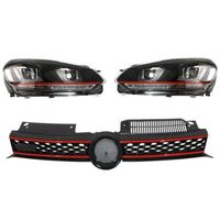 Phares Pour VW Golf 6 VI 08-12 LED 3D DRL U-G7 Look Flowing Turning+Calandre GTI Look 