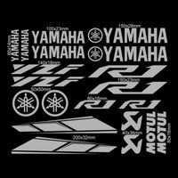 Décoration véhicule,Autocollant réfléchissant pour moto Yamaha Yzf R1 R3 R6, autocollant de réservoir avec Logo- Silver[F168]
