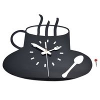 Horloge Murale En Forme De Tasse à Café | Horloge à Quartz Silencieuse