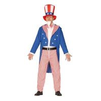 Déguisement Oncle Sam Homme - Rouge - Polyester - NO NAME - Usa