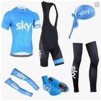 Tenue Cyclisme - Maillot Manches Courtes + Cuissard + Accessoires - Multicolor - Bleu - Respirant
