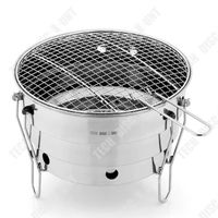 TD® Petit barbecue grill extérieur en acier inoxydable portable barbecue grill net camping pique-nique pliant poêle à charbon