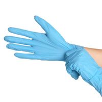 Boite de 100 gants en nitrile jetables - non poudrés - Taille L - Bleu - Vivezen