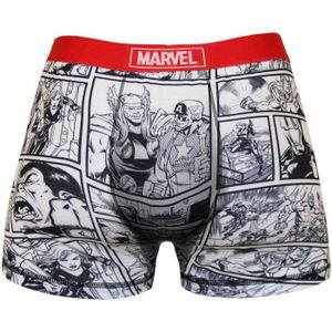 BOXER - SHORTY Boxer Homme Marvel Imprimé Avengers - Blanc et noir