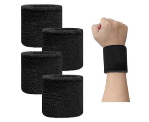 Bracelets De Sudation Sport - Lot De 2 - Élastiques Absorbants Noir Pour Poignet Homme Et Femme - 3