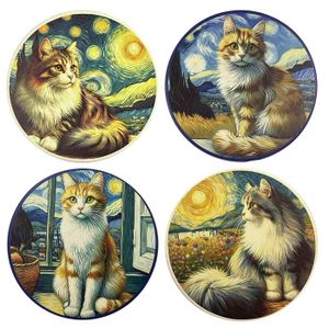 Dessous De Plat En Verre Chatons Mia 20x20 Cm - Protection Chaleur Jusqu'à 280°C, Design Adorable
