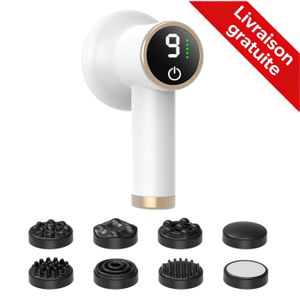 Masseur Machine à sculpter le corps dispositif de retrait de la cellulite grasse Portable Sans Fil Masseur Cellulite à 6 Niveaux Vibration avec 5 têtes de Massage Machine minceur