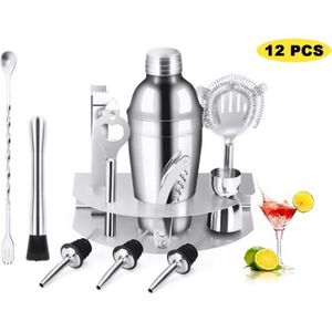 grand mélangeur de boissons kit de barbe idéal pour la maison kit de barbier en acier inoxydable 750 ml shaker à cocktail Ensemble à cocktails 13 pièces 