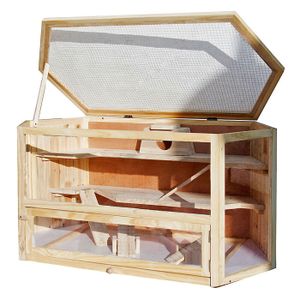 Grande cage pour hamsters petits rongeurs souris rats grange abri bois 16_0002557