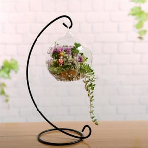 JARDINIÈRE - BAC A FLEUR Boule suspendue en verre transparent, pot de fleur