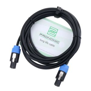 Pronomic Stage BOXJMSP1-5 – Câble Haut-Parleur Pro Jack 6,3 Mm Vers Speakon Compatible 2x1,5 Mm² 5 Mètres Noir