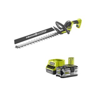 TAILLE-HAIE Pack RYOBI Taille-haies 18V OnePlus Brushless LINEA 45 cm RY18HT45A-0 - 1 Batterie 5.0Ah - 1 Chargeur rapide RC18120-150
