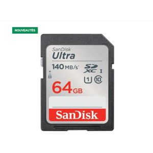 CARTE MÉMOIRE SanDisk Ultra SDXC UHS-I U1 64 Go 140 Mo/s Full HD