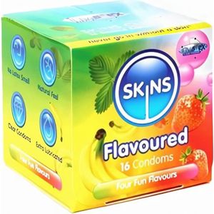 PRÉSERVATIF Préservatifs Skins Flavoured - Boite 16 préservati