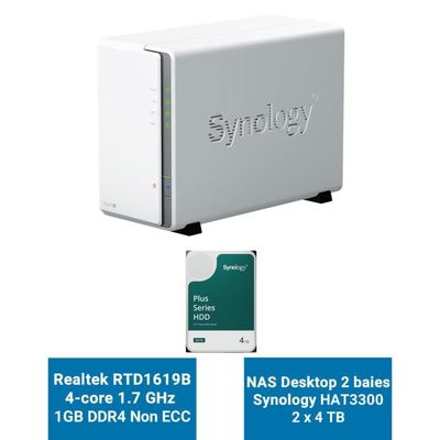 Synology DS223J 2 Baies avec 2 disques de 6 To - Serveur NAS