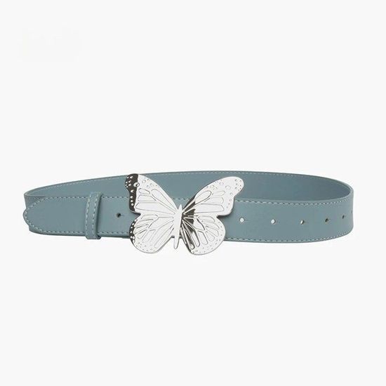 Ceinture Femme Galeries Lafayette Motif Papillon – Gris – Fait Main – Neuve Made In France