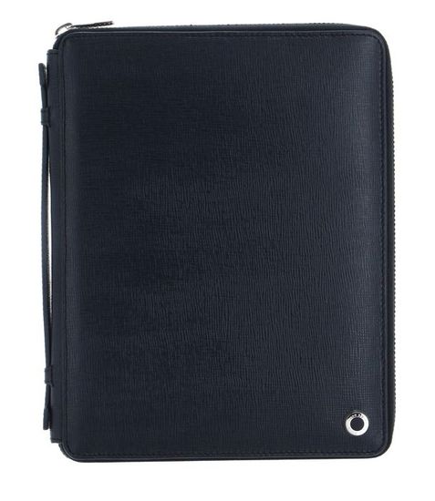Conférencier Format A5 Hugo Boss Tradition - Cuir Texturé, Zip, Anse - Idéal Pour Cartes Et Documents
