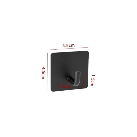 PMMASTO Lot de 4 crochets muraux autocollants noirs pour accrocher, crochet mural auto-adhésif pour douche, peignoir, chapeau - Aluminium PMMASTO Lot de 4 crochets muraux autocollants noirs pour accrocher, crochet mural auto-adhésif pour douche, peignoir, chapeau - Aluminium