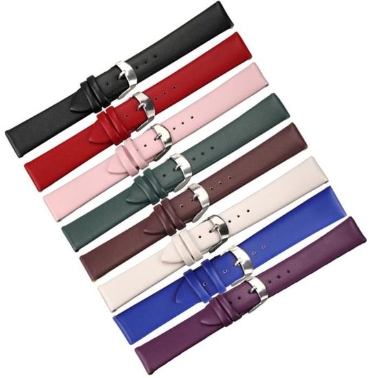 Bracelets De Montre En Cuir Véritable Boucle En Acier Inoxydable Gaufrage Crocodile, 18Mm-24 Mm