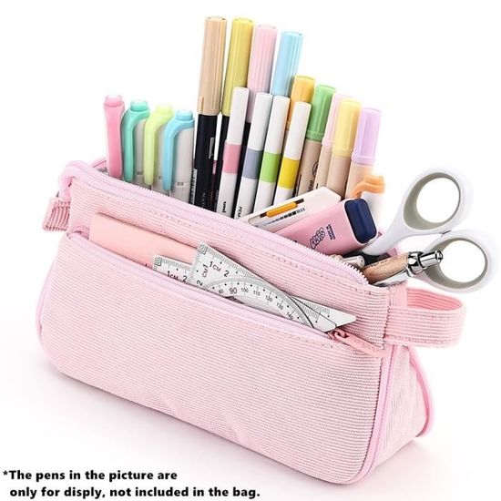 Trousse à Crayons Multi-couches Guaber - Grande Capacité, 9 Compartiments, Avec Poignée, Couleur Beige