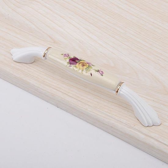 Lot De 6 Poignées De Tiroir En Céramique Rouge à Motif Fleur Vintage - Dimensions 4,5cm, Nicola Spring