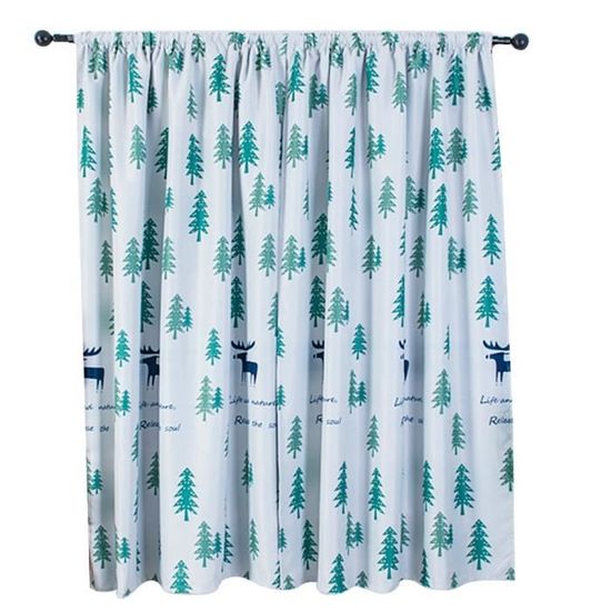 Rideaux Occultants Noël Rustiques – Ensemble 2 Panneaux Arbre De Noël Festif Avec Œillets, Parfait Pour Salon, Chambre & Réveillon – 140x145 Cm